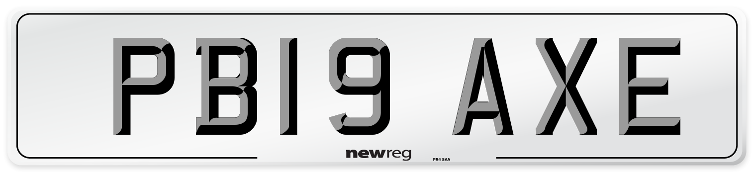 PB19 AXE Number Plate from New Reg